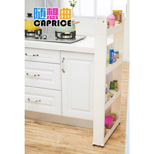 Upgrade section separated storage car with roller can move between the kitchen health bath additive combination finishing frame