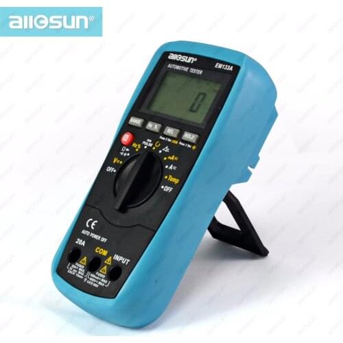 The Digital Multimeter Auto range Car Meter AC DC Volt Amp Multi-function Meter Dwell Angle RPM Pulse Tester ALL SUN EM133A