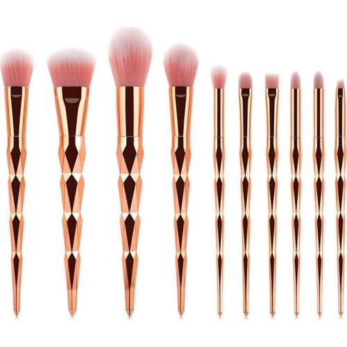Fashion 10pcs Gold Unicorn Makeup Brush Set Brush Foundation Blending Power Eyeshadow Brush Cosmetic Beauty Make Up Tool