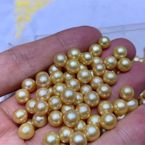 Hot Real Natural Edison Pearls, Loose Freshwater Dyed Gold Color Pearls, 8-8.5MM Big Size Round Pearls, 30PCS/LOT