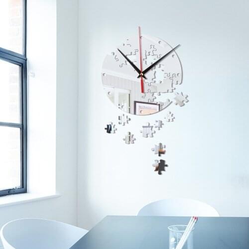 Note Phonogram Dancer Eggshell Jigsaw Puzzle Creative Acrylic Mirror Wall Clock Room Background Quartz Diy Decorative Clock