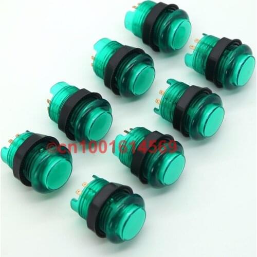 New Reyann 8pcs/lot 5V LED Light Buttons Arcade Button With Build-in Microswitch For Raspberry PI 1 Retropie Project & Jamma DIY