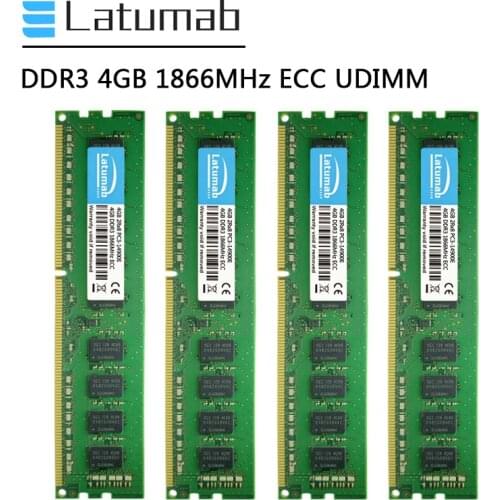 Latumab Memoria RAM DDR3 4GB 8GB 16GB 1866MHz Workstation Memory 240Pin ECC UDIMM PC3-14900E 1.5V DDR3 RAM ECC Unbuffered Memory
