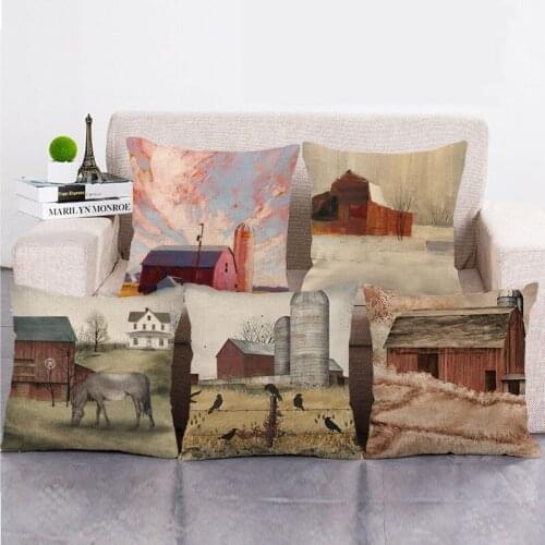 Wholesale 45cm*45cm Ranch series Linen/Cotton Throw Pillow Covers Couch Cushion Cover Home Decor Pillowcase