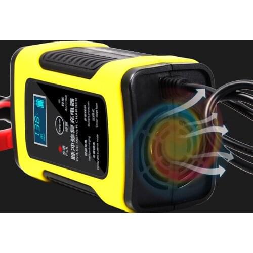 12V 6A Full Automatic Car Battery Charger Digital Motorcycle Charger Lead Acid Storage Charger LCD Display Fast Power Charging