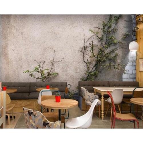 Custom Wallpaper 3d Photo Murals Fresco Retro Nostalgic Cement Wall Plant Wallpaper Living Room bedroom Restaurant 3d wallpaper
