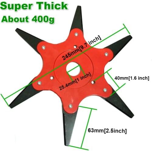 Plus Thick 6 Blades Cutter Head Grass Trimmer Brush 65Mn Weed Brush Cutting Head Garden Power Tool Accessories for Lawn Mower
