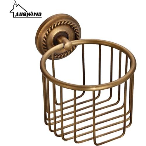 Luxury Style Bathroom Hardware Hanging Copper Antique Toilet Paper Rolls Bathroom Hardware For Paper Storage Basket