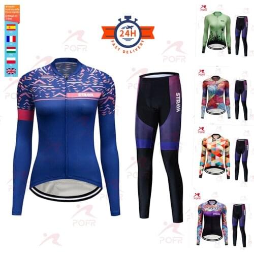 Strava cycling suits 2021 female summer clothes Mtb long sleeve jersey team new bicycle man triathlon uniform clothing jurk