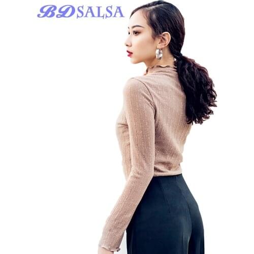Tops Latin Dance Clothes Practice Cloth New 2020 Top Female Dancing Training Wear Modern Coat D1105 Long Sleeve Cotton Hot GIFT