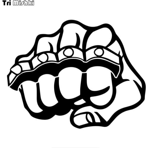 Tri Mishki HZX921 Fist And Metal Knuckle car sticker funny Vinyl Decals Motorcycle Accessories Stickers