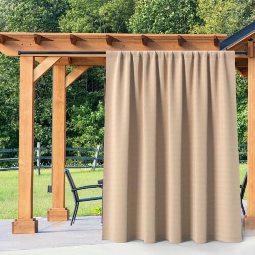 Waterproof outdoor blackout Curtain Panel Solid Color for Patio or balcony, Thermal Insulated and UV protection, Rod Pocket