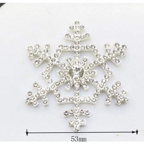 ZMASEY Christmas Accessories 5Pcs/Lot 53mm Snowflake Buttons For Hand Made Festival Shiny Decor Setting Supplies For Wholesale