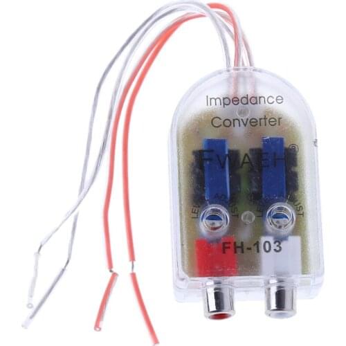 1pcs New 12V RCA Car Stero Radio Converter Speaker High To Low Amplifier Audio Impedance Converter