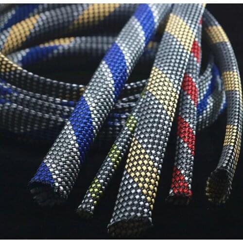 10m 3 ~ 20mm XSSH Audio HIFI Shield Suspension Screen Woven Rayon Nylon Cotton Snakeskin Mesh Knit Braided Cable Sleeve Tube