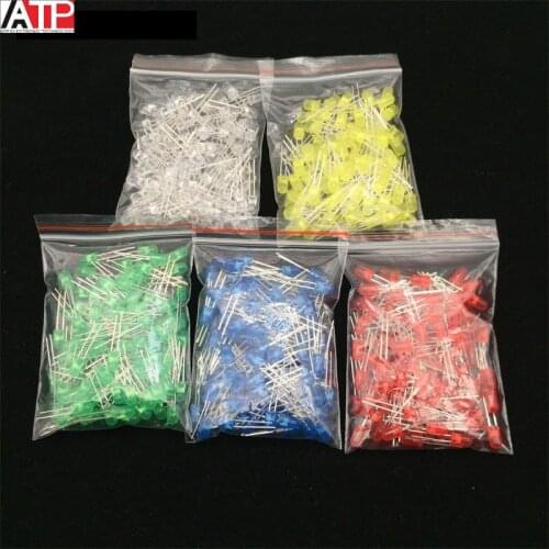 100pcs 5mm LED Diode 5 mm Assorted Kit White Green Red Blue Yellow Orange Pink Purple Warm white DIY Light Emitting Diode