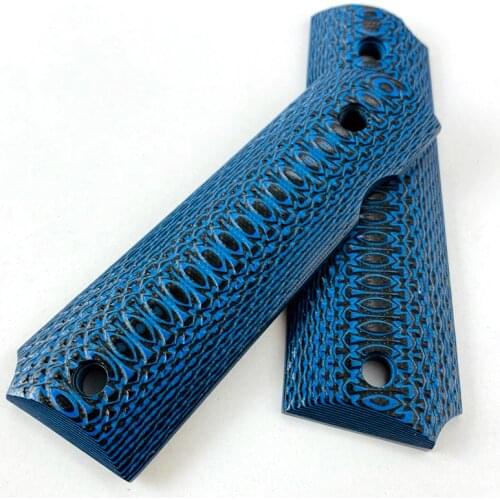 2Pieces Tactics 1911 Grips Blue G10 Handle Grips Patch Custom Grips CNC Handle Grips Accessories
