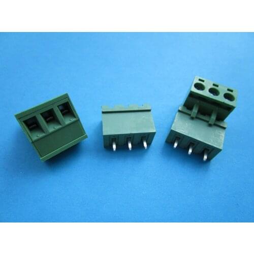 240 Pcs Close Straight 3 pin/way Pitch 5.08mm Screw Terminal Block Connector Green Color Pluggable Type With Straight pin