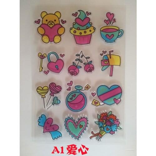 26 Cute Color Clear Stamp Scrapbooking Rubber Stamp Handmade Diy Decoration Craft Supplies Stamps for Card Making Silicone Stamp