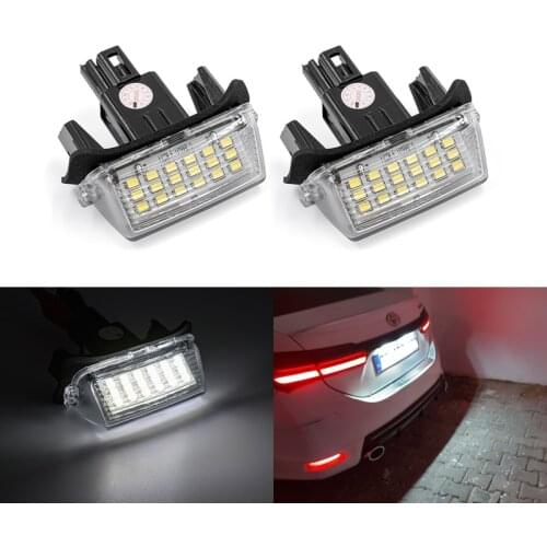 2x Fits For Toyota Yaris/Vitz Camry Corolla Prius C Ractis Verso S SMD White Canbus Led License Plate Lights Lamps