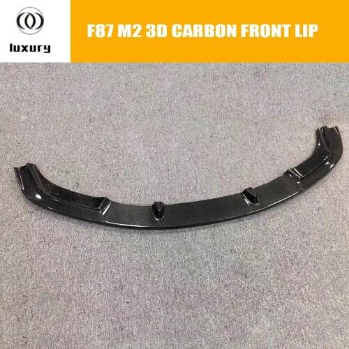 F87 M2 3D Styling Real Full Carbon Fiber Front Lip Chin Spoiler Protector for BMW M2 2016 - 2019 Auto Racing Car Front Lip