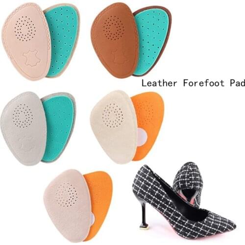 5Styles Soft High Heel Insoles Leather Forefoot Pad Thickening Half Code Pad Shock Absorbing Breathable Insole Shoes Accessoires