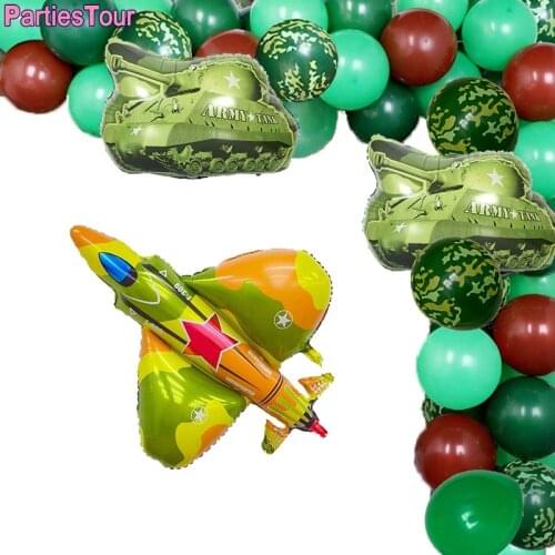 Army Party Decor Camouflage Balloons for Military Party Outdoors Theme Birthday Party Supplies Camo Hero Birthday Ballons Globos