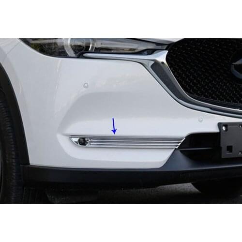 Car Detector ABS Chrome Cover Trim Front Head Fog Light Lamp Frame Parts 2pcs For Mazda CX-5 CX5 2nd Gen 2017 2018 2019 2020