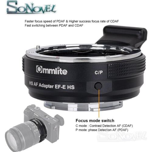 Commlite CM-EF-E HS Faster Auto Focus Lens Mount Adapter for Canon EF/EF-S Lens to Sony E-Mount A9 A7RIII A7M3 A6300 A6400 A6500