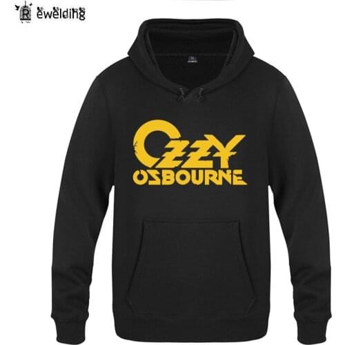 Mens Hoodies Rock OZZY OSBOURNE DISTRESSED Printed Hoodie Men Hip Hop Fleece Long Sleeve Mans Sweatshirt Skate Pullover Coat