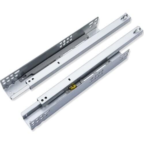 Two-section Thickened Support Bottom Hidden Damping Slide Rail Support Bottom Silent Track Bottom Drawer Hydraulic Guide