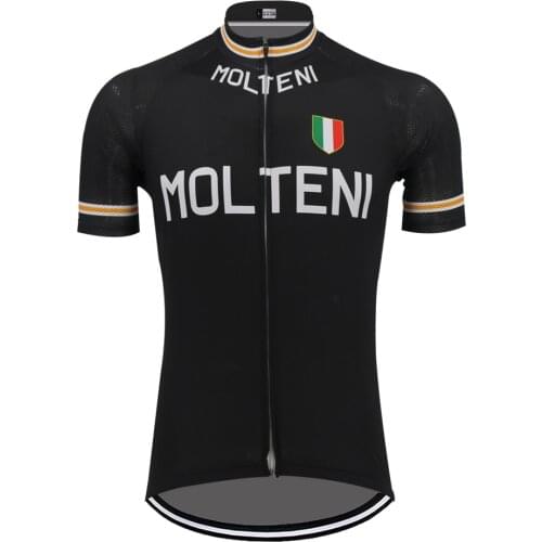 Tоп Retro Classic Men Cycling Jersey Short Sleeve Bike Wear Breathable Black Racing Bicycle Clothes MTB Can Customized