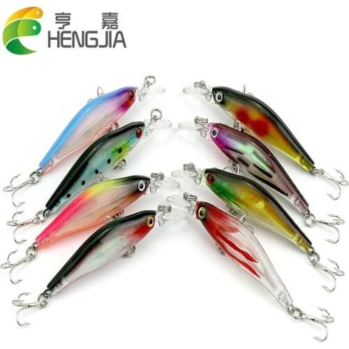 HENGJIA 8pcs 8CM 6.3G hard plastic minnow fishing lures wobble pike peche trout carp fishing baits isca pesca fishing tackles