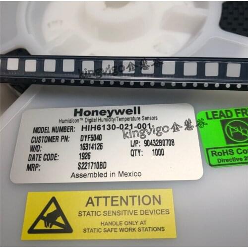 HIH6130-021-001 HONEEYWELL SENSOR HUMID/TEMP 5V I2C 4% SMD HIH6121-021-001