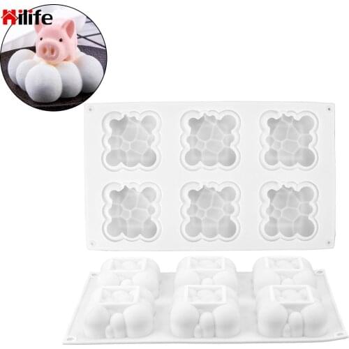 HILIFE Silicone Cloud Shape Cake Mold Baking Tool For Baking Mousse Chocolate Sponge DIY 6 Hole Cake Decorating Tools