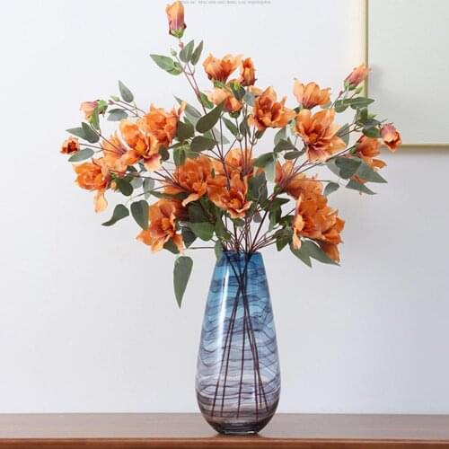 Artificial Flower Multi-use Bright-colored Faux Silk Flower Simulation Clivia Display for Gifts