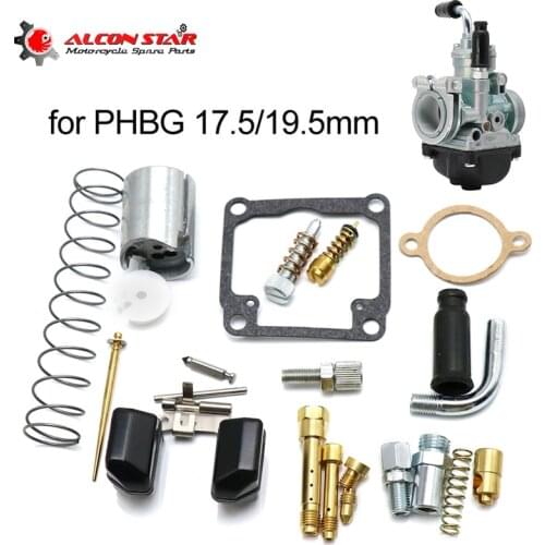 Alconstar- Motorcycle Carburetor for Dellorto PHBG AD 17.5mm 19.5mm Carburetor Repair Kit Set Gasket Kit Motorcycle Parts Jets