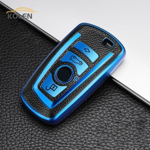 Leather TPU Car Smart Key Cover Case Fob For BMW 3 4 5 Series 320i 530i 550i F20 F21 F30 F31 F25 F01 F02 Protector Holder Shell