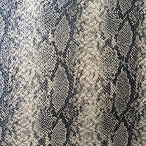 Fashion Faux Synthetic Artificial Skin Snake Printed Pu Leather Material H004