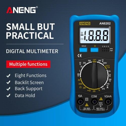 ANENG 8202 Profesional Digital Multimeter Backlight AC/DC Current Voltmeter Ammeter Tester Frequency Capacitor Electrician Tool