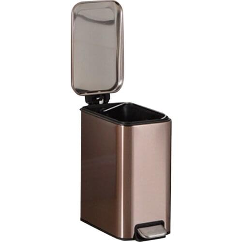 5 Liter / 1.3 Gallon Soft-Close Trash Can with Foot Pedal - Stainless Steel, Satin Nickel Finish