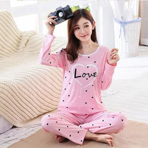 Autumn New Printed Long-sleeved Cute Ladies Pajamas Fashion Soft Two-piece Pajamas Spring Casual Home Wear Women Pajamas