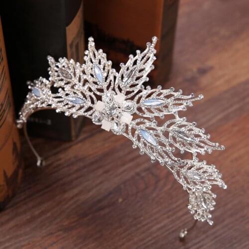 New Bridal Headwear Silver Leaf Crown Bridal Princess Crown Wedding Accessories Crown Hair Accessories Hair for Women