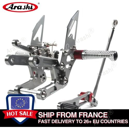 Ship from France Arashi Rearset For YAMAHA YZF R6 2006-2016 CNC Adjustable Footrest Foot Pegs 2006 2007 2008 2009 2010 YZF-R6