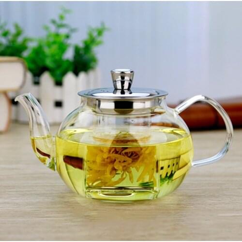 PINDEFANG 2017 New 800ml Heatable Glass Teapot Strainer Herbal Flower Tea Kettle Filter Daily Drinkware Water Bottle Pot Mug