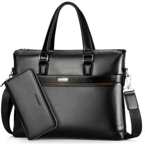 Briefcases Portable Male Messenger Bag Sets Men Briefcase for Document Laptop Computer Handbag Shoulder Brief Case Satchel Bags