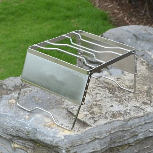 Outdoor Stainless Steel Foldable Stove Stand Rack Camping Pot Bracket Holder for Camping Hiking Travell Car Accessories