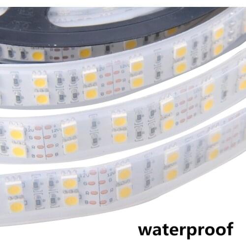 Led strip light 5050 silicon tube rope ribbon waterproof ip68 double row 600led 5m DC-12V 3200K 6500k white warm white RGB tape