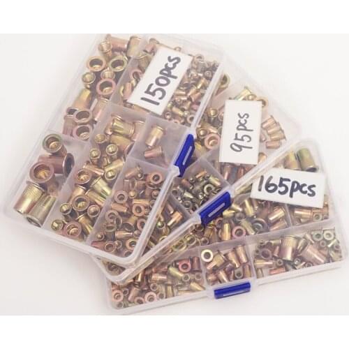 Carbon steel Rivet Nuts M3 M4 M5 M6 M8 M10 M12 Zinc Plated Knurled Nuts Flat Head Threaded Rivet Insert Nutsert Cap Rivet Nut