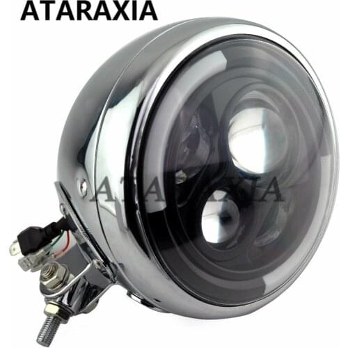 Universal 7 Inch Motorcycle Refit LED Headlight Motorbike Headlamp Scooter Retro Round Front Light For Harley Sportster Dyna